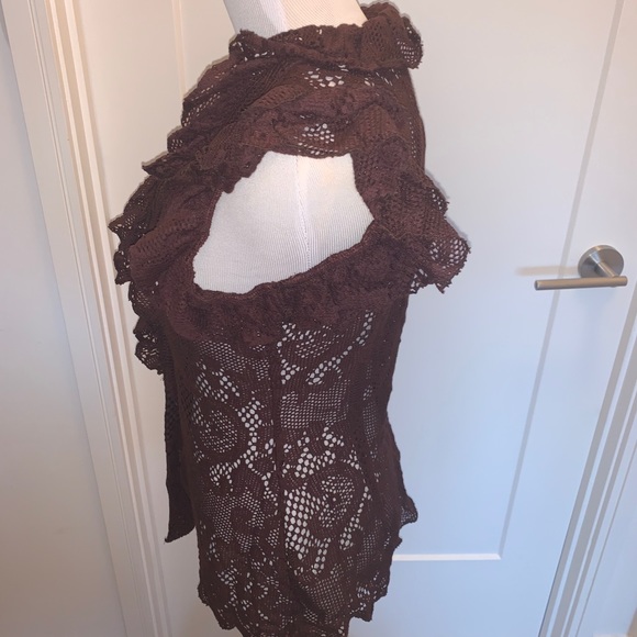 🤎 Eva Franco knit lace button front top 🤎 - Picture 9 of 14